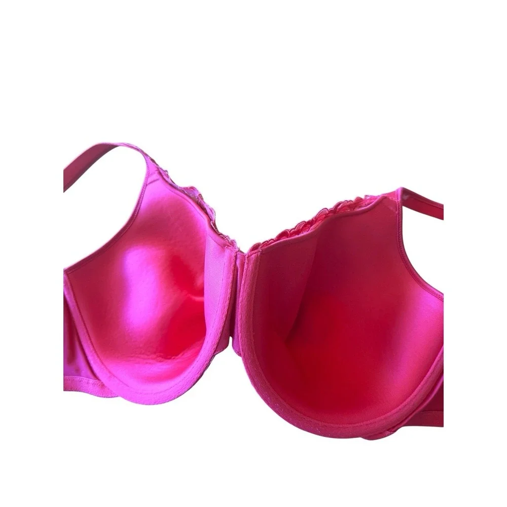 Playtex Secrets Red Lace Embroidered Underwire Bra Size 42DD Adjustable Straps‎